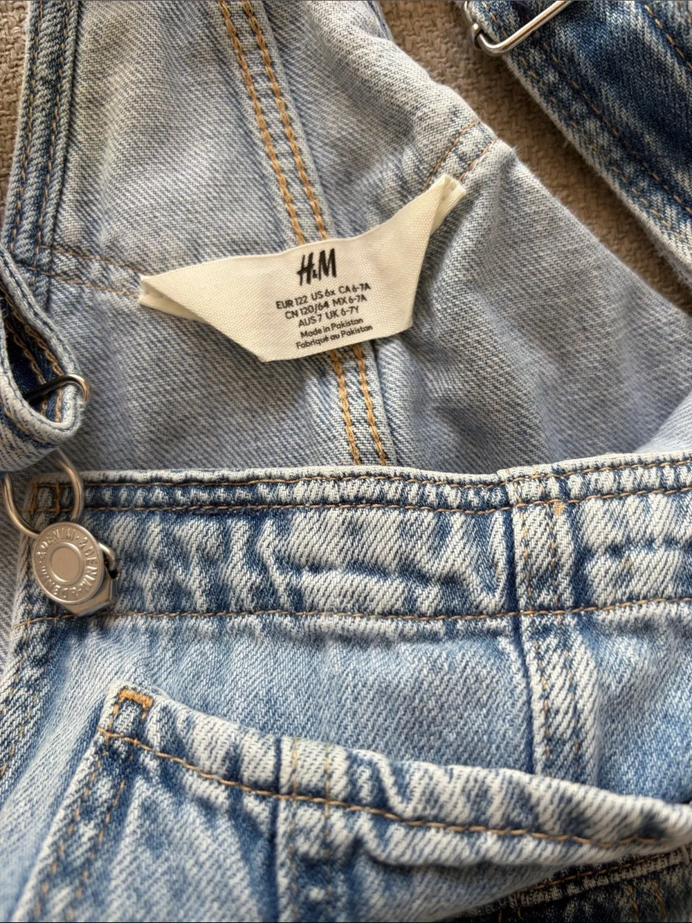 H&M Light Blue Denim Kids Overalls with Suspenders